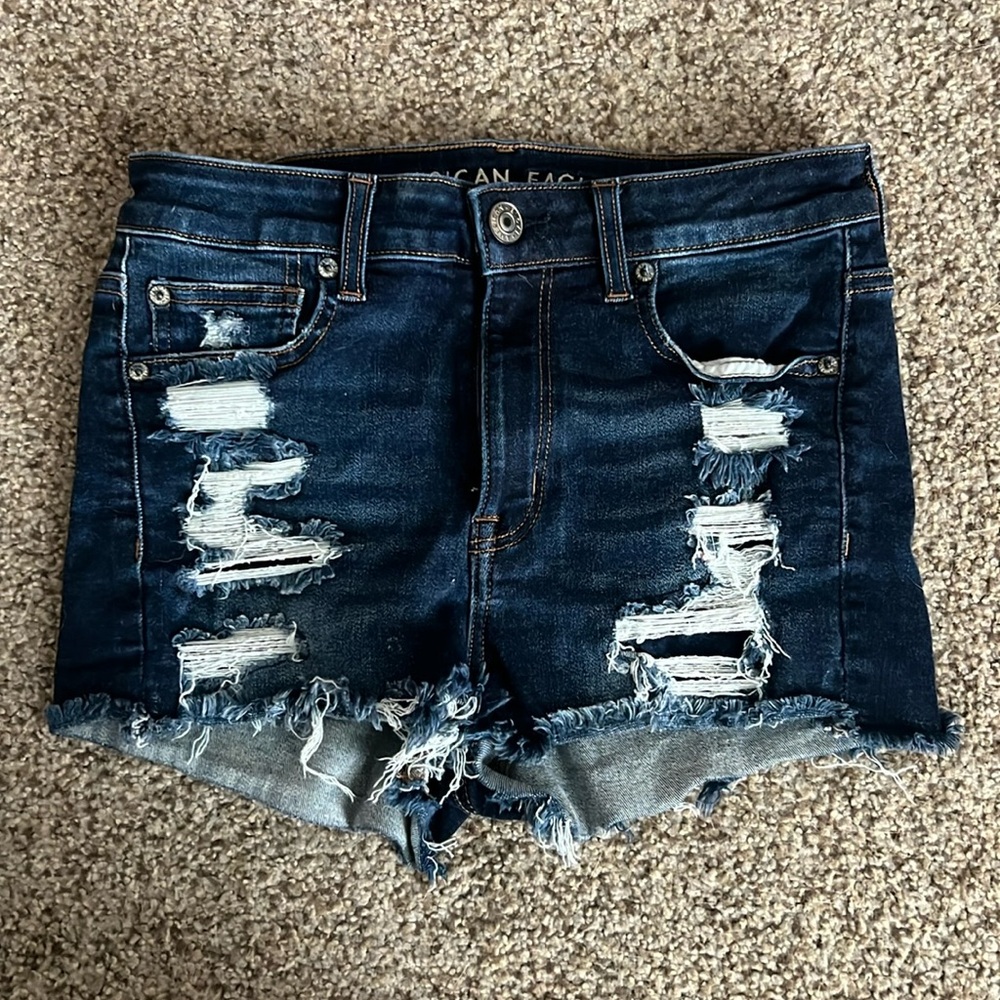 American Eagle Hi-Rise Shortie Jean Shorts Size 6